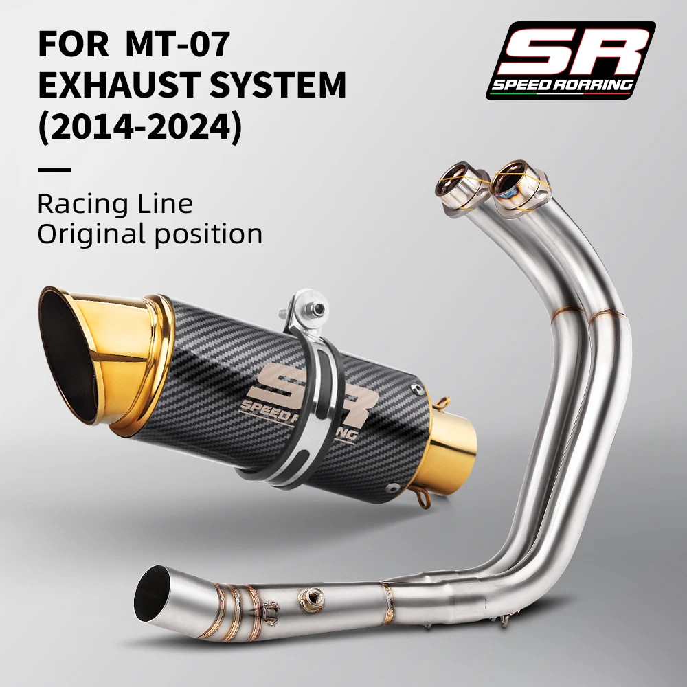 MT07 exhaust Motorcycle Exhaust full system For MT-07 FZ-07 2014 - 2024 TRACER 7/GT 2020-2023 TRACER 700/GT 2016-2019