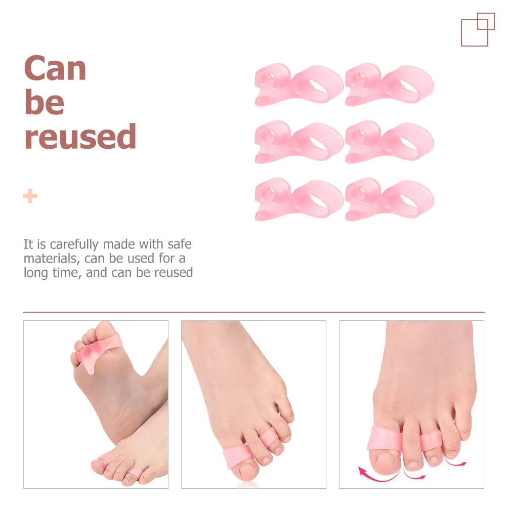 

12pcs Reusable Separators Bunion Foot Valgus Protector Hallux Straightener Durable Hammer Toe Support Tool For