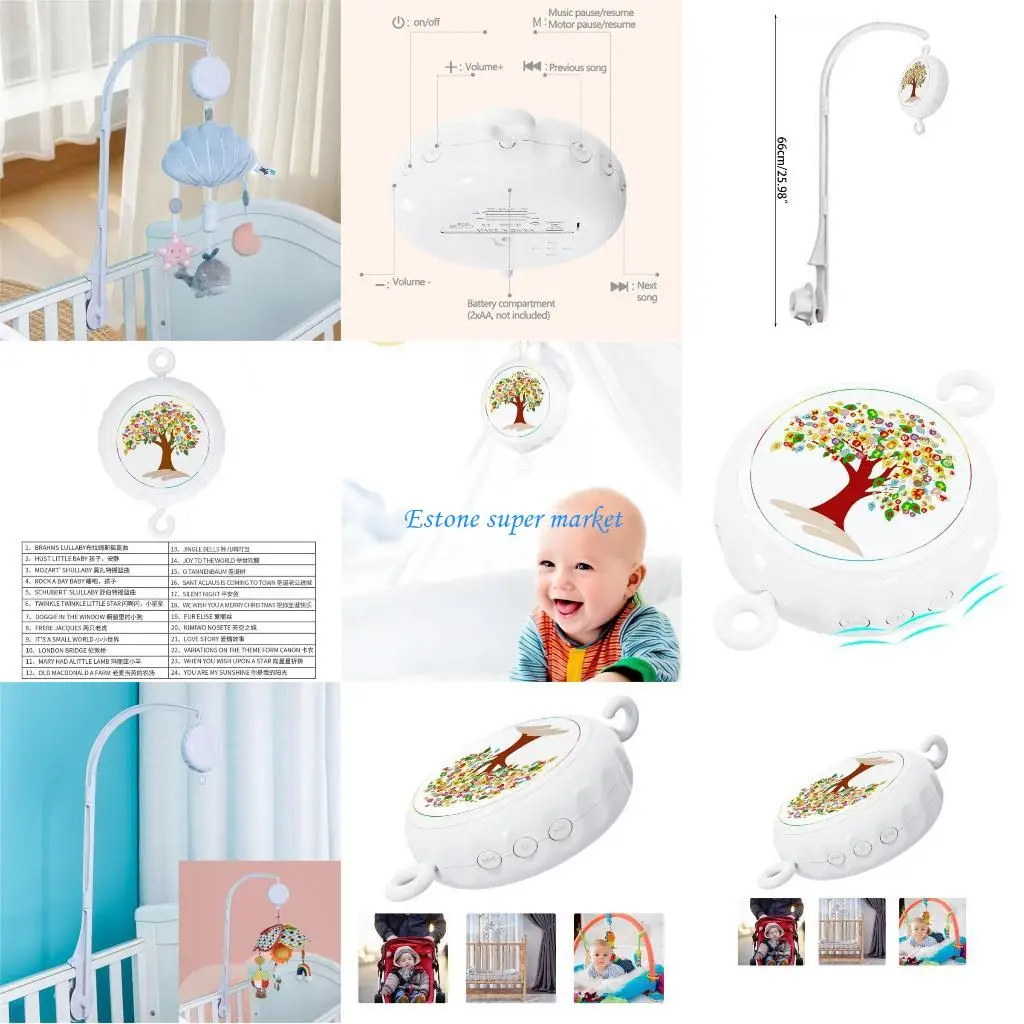 090B Muzikaal uurwerk met frame-armbeugel Speelgoed Baby Muzikaal Wieg Mobiel Speelgoed