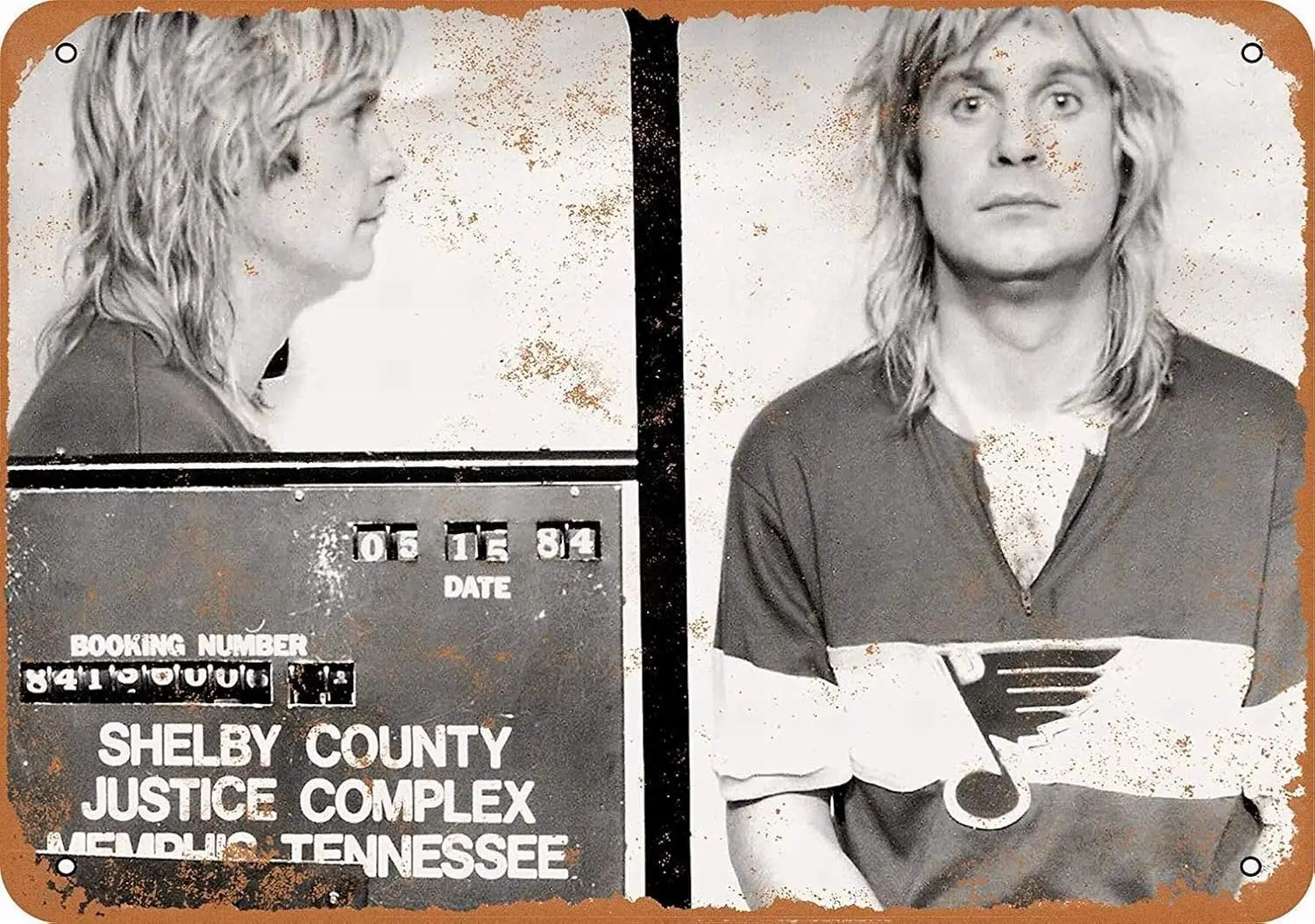 Kexle  Metal Sign - Ozzy Osbourne Mug Shot - Vintage Wall Decor Art