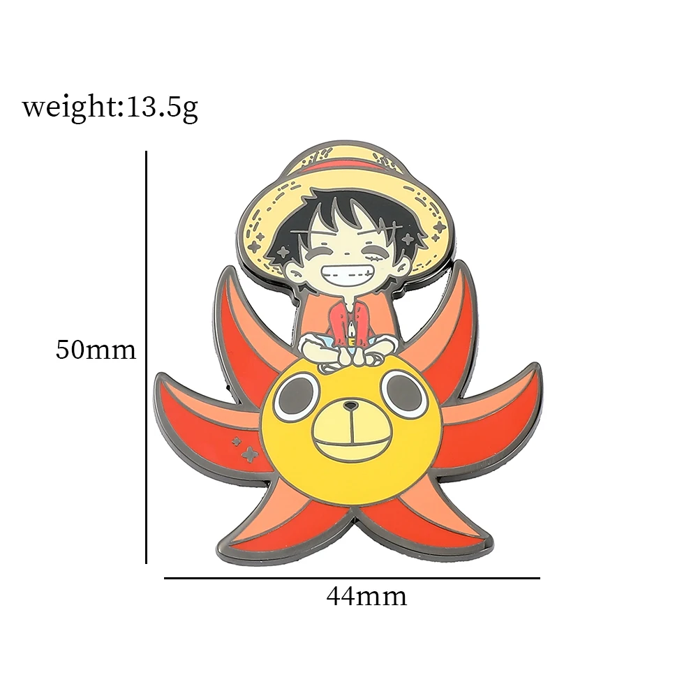 Anime Een Stuk Knop Pin Luffy Wet Emaille Revers Badge Cartoon Broches Voor Vrouwen Mode-sieraden Rugzak Accessoires Geschenken