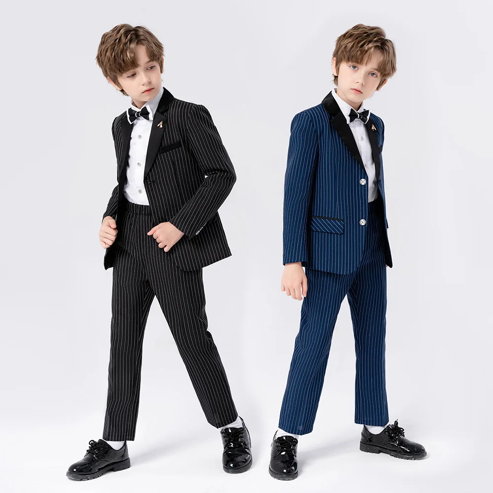 Classic Striped Boy Ceremonial Robe/Piano Performance Boy Formal Suit/Birthday Party Suit3477