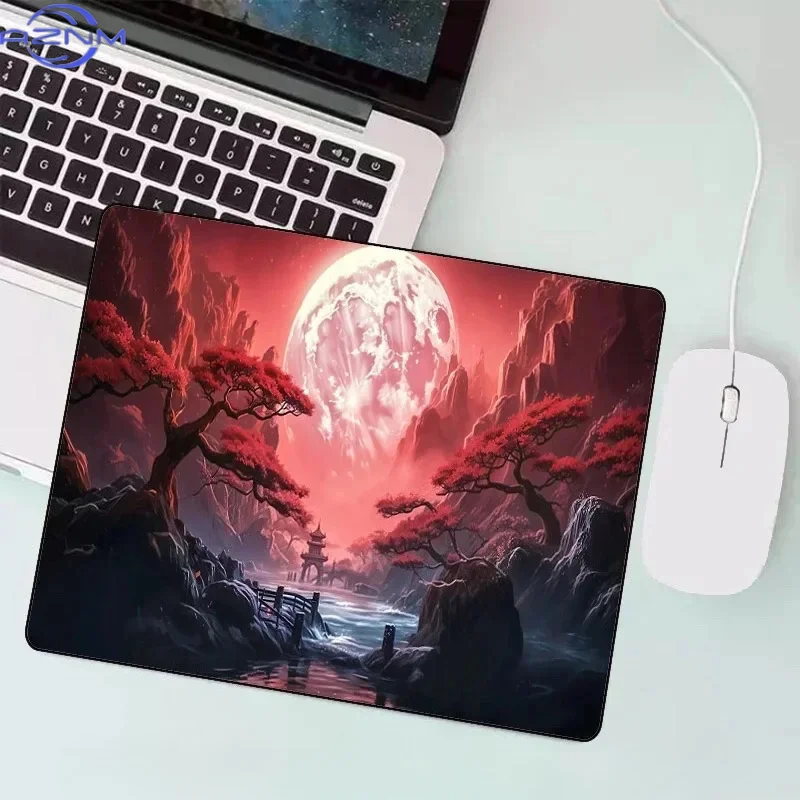 Sakura Scenery Mouse Pad Large Anti-Slip  Gaming Mousepad Durable Desk Pad Thick Seam Edge Suitable for Office and Gaming