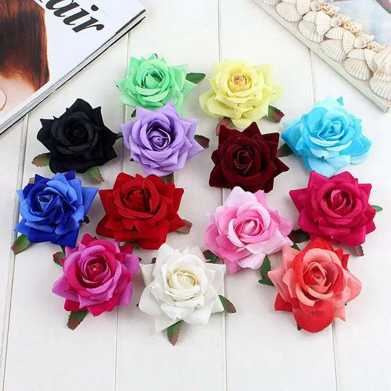 24pcs Rose Hairpin Flower Brooch Seaside Vacation Photo Hair Accessories Bride Wedding for Party  Set Birthday Cosplay Christmas