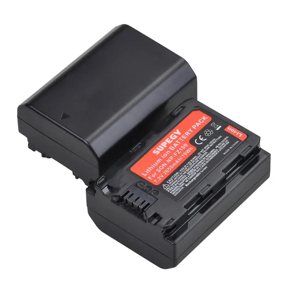 2pcs 2650mAh NP FZ100 NPFZ100 NP-FZ100 Battery + USB Charger for Sony Alpha A7III A7R III A9 Alpha 9 A7R3 A6600 Cameras