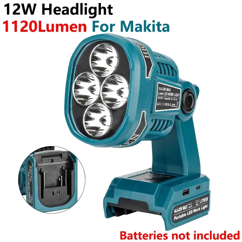 

Литий-ионный аккумулятор 14,4 В, 18 в, мощность 12 Вт, внешний аккумулятор для Makita BL1815 BL1830 BL1840 с фонариком с USB-портом