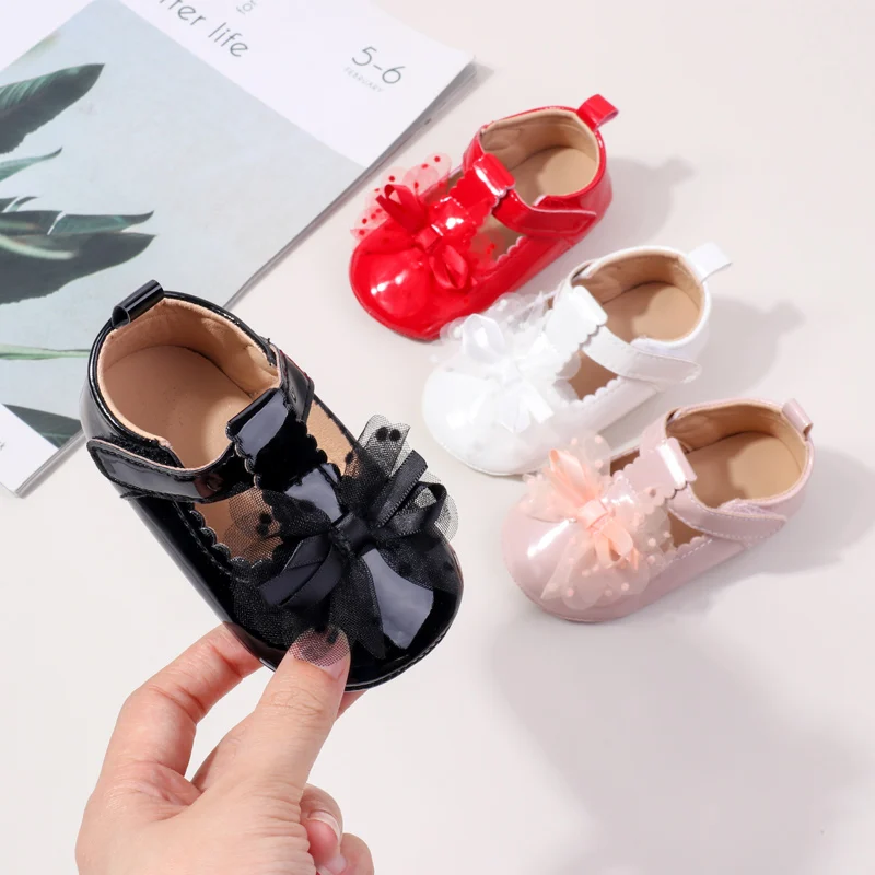 Bellissime scarpe da principessa per bambina primavera e autunno farfalla Bowknot Toddler Walker scarpe da bambino antiscivolo di alta qualità