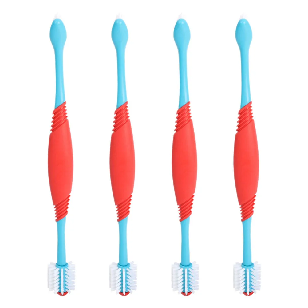 

4Pcs Pet Toothbrush Double-End Soft Bristles Manual Dog Tooth Cleaner Oral Care Tool Healthy Teeth Cleaning Brush