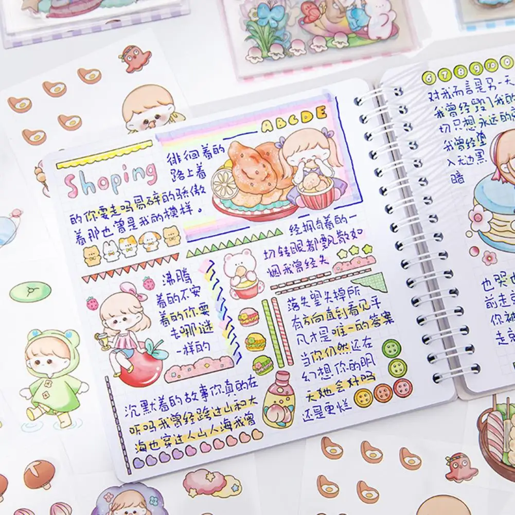 20Pcs Fancy Diary Notebook Planner Scrapbook Sticker Super Sticky Scrapbook Sticker Paste Repeatedly for Children