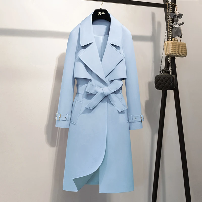 [FEIZI Consort]Mid length trench coat for women's spring 2023 new light luxury and fashionable coat