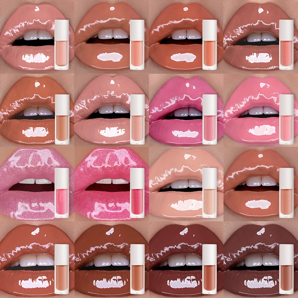 Lipgloss Private Label 16 Kleuren Pigment Aangepast Logo Waterdicht Niet-klevende Langdurige Veganistische Vloeibare Lipstick Make-up Groothandel