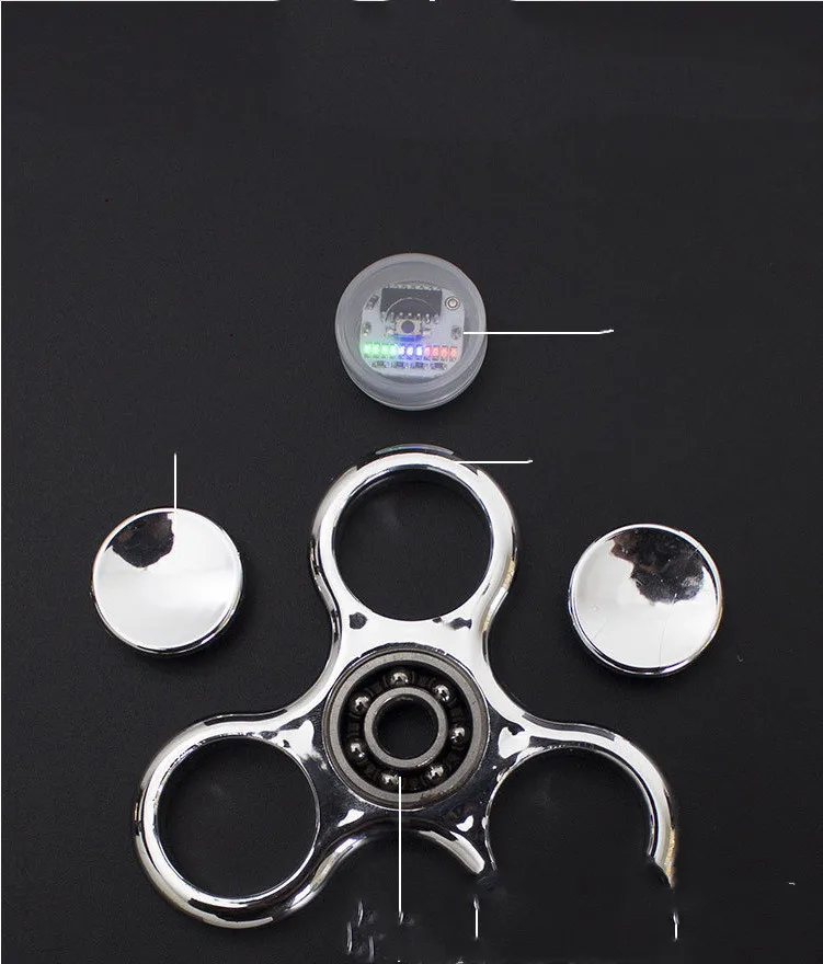 Leuchtende LED-Licht zappeln Spinner Hand Top Spinner leuchten in dunklem Licht