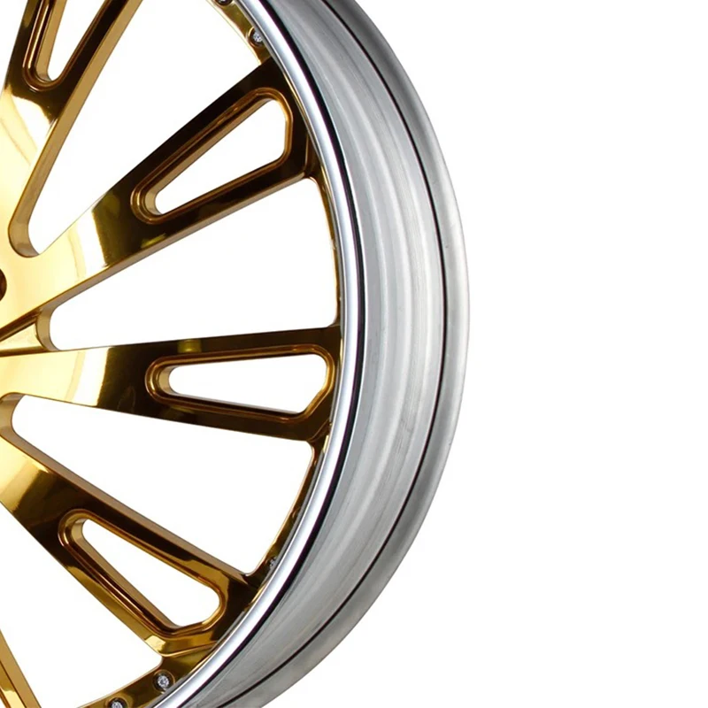 for 2-piece Customized Luxury Gold Forged Car Wheels 18 19 20 21 22 23 24 26 Inch Chrome Lip Multi Spokes Wheels For Chevrolet