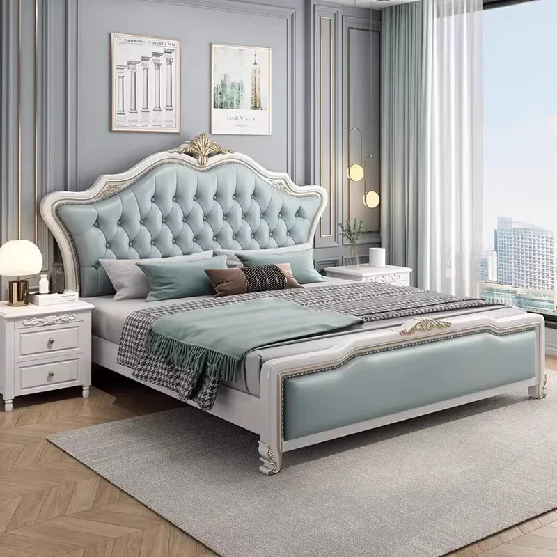 

Nordic King Size Double Bed Royal High End Twin Frame Double Bed Modern Luxury European Cama Matrimonial Furniture For Bedroom