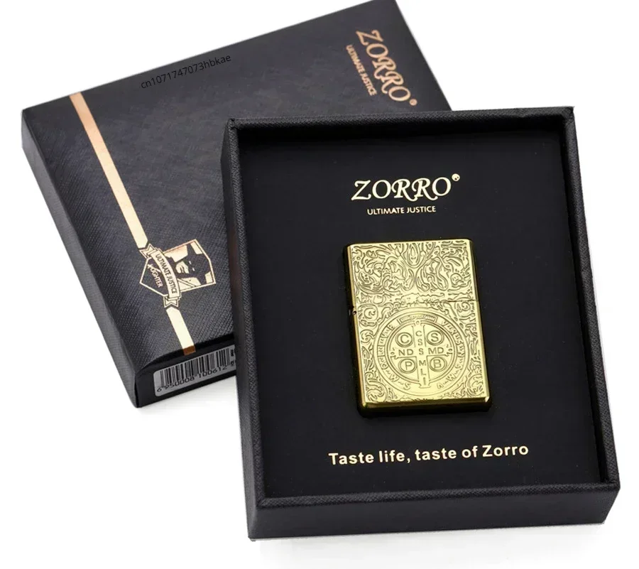 Authentic Zorro Retro High-End Waterproof Sealed Armor Constantine Kerosene Lighter Heavy Duty Metal Gasoline Lighter Men\'s Gift