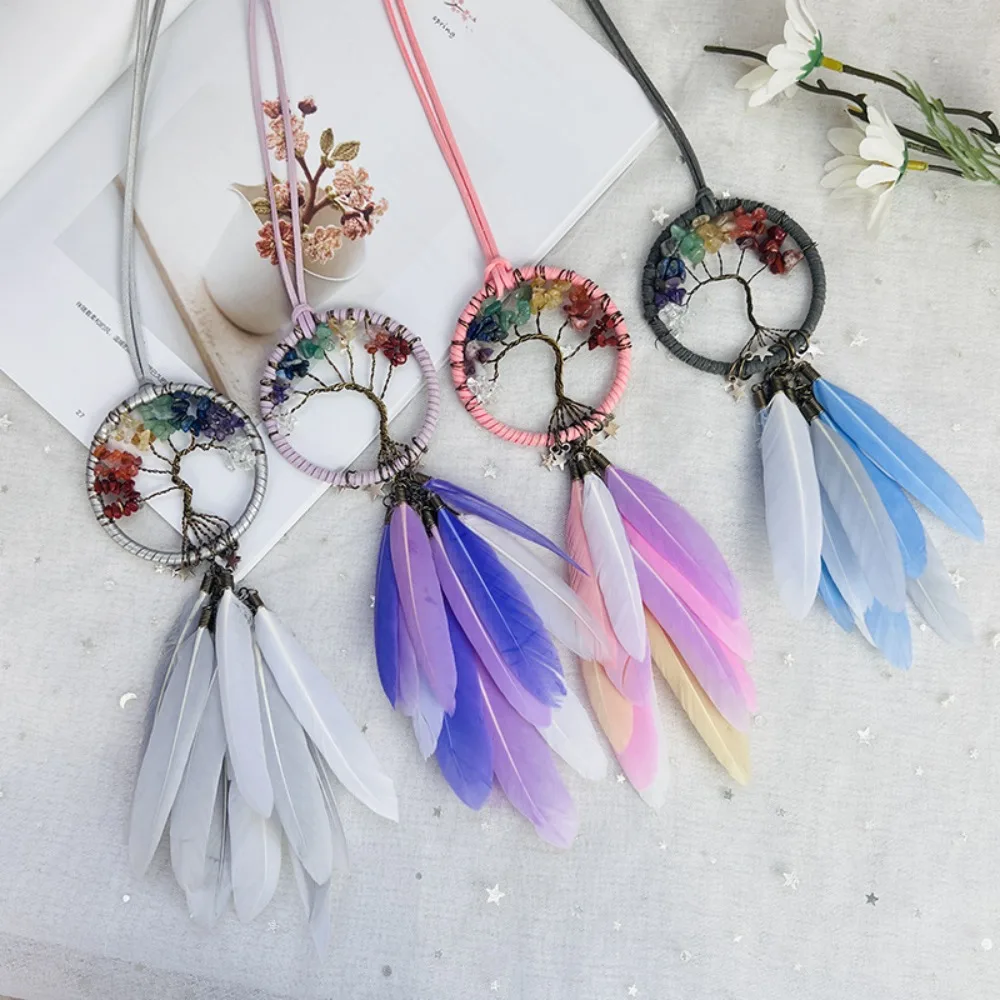 Handmade Dreamcatcher Car Pendant Adornment Crafts Car Hanging Ornament Good Luck Delicate Macrame Wall Hanging Home Decoration