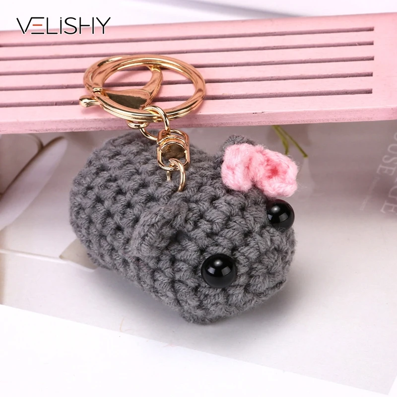 Hamster Plush Toy Cute Hamster Plush Keychain Soft Toy Stuffed Animal Doll Key Ring Key Chain Bag Pendant