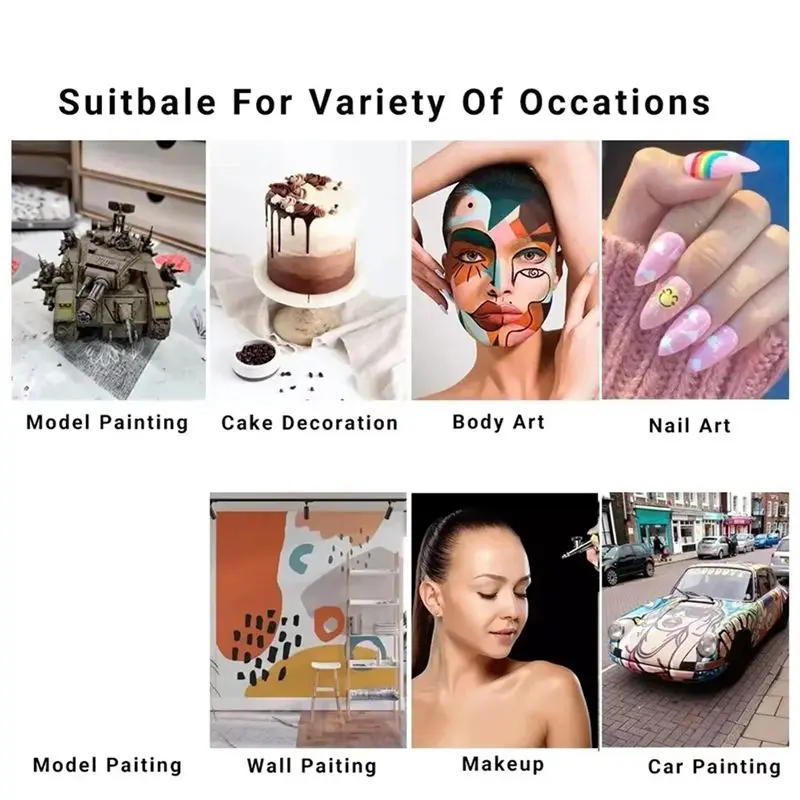 AC88-2X New Airbrush KIT Cordless Rechargeable Compressor Airbrush Set, Automatically Handles Model Painting, Nails, Makeup