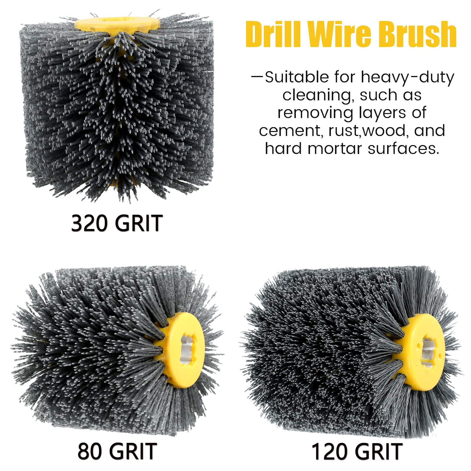 

Abrasive Wire Drawing Wheel 80/120/320 Grit Drum Burnishing Polishing Brush Wooden Furniture Floor Burnishing Polishing Striping