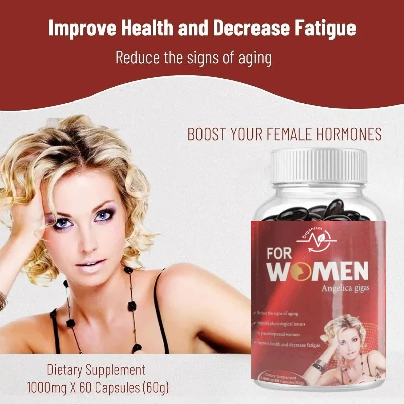 

1000 мг травяная добавка Angelica Sinensis, поддерживает женское здоровье, 60 капсул