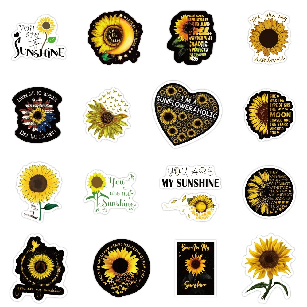 10/30/50 Uds nuevo girasol Graffiti pegatina impermeable tendencia creativa calcomanía decorativa taza de agua guitarra al por mayor