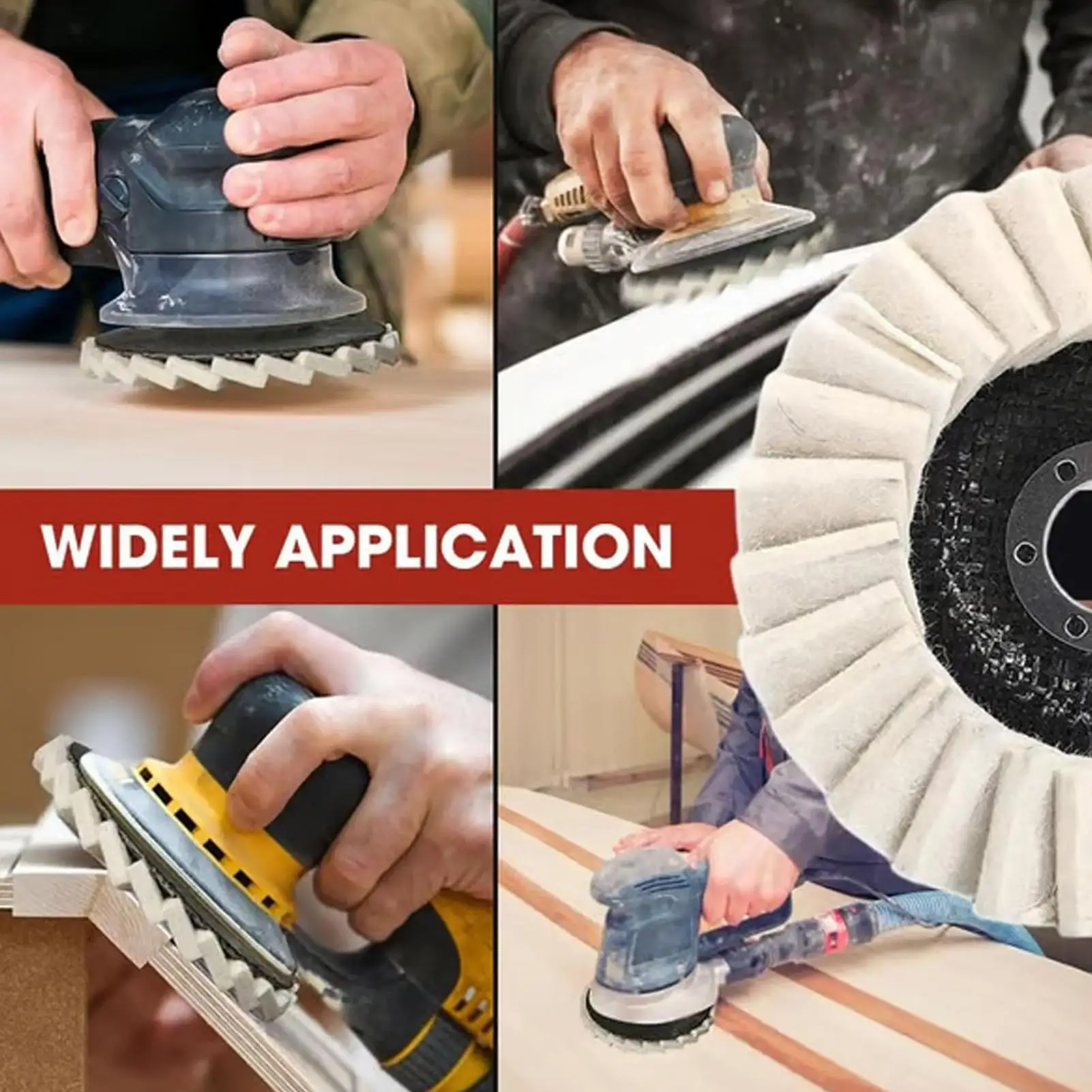 

5 шт. войлочных полировальных кругов 125 мм для угловой шлифмашины, для металла, дерева, стекла, керамики, мрамора