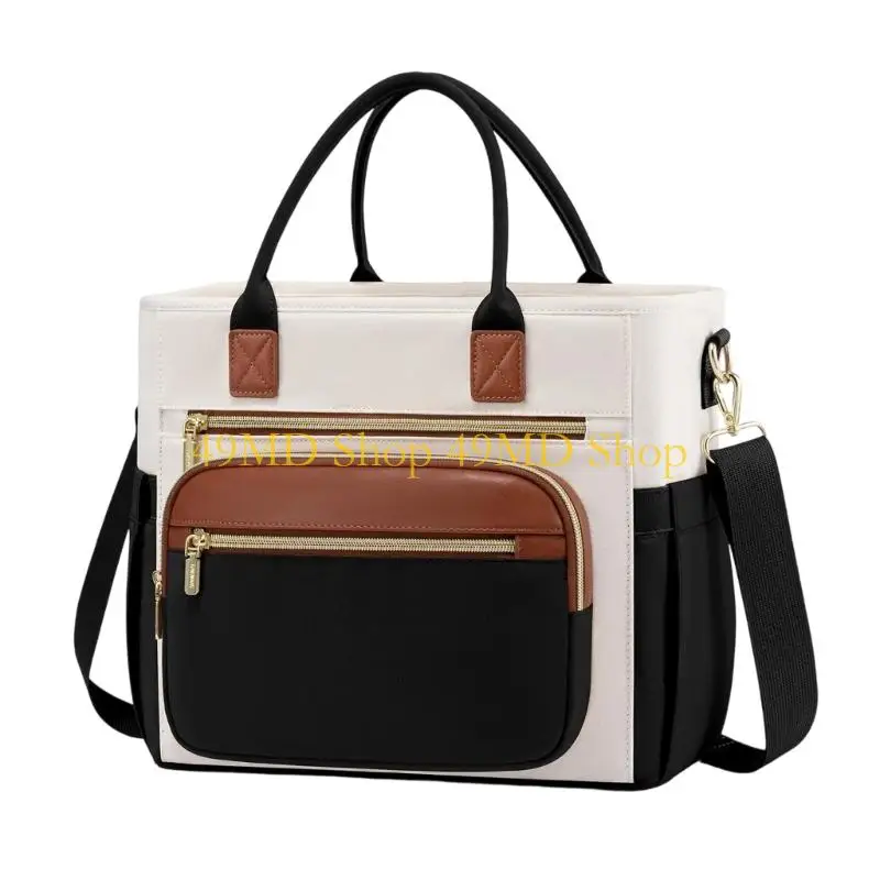 49MD Stylish Insulated Lunch Bag With Wide Mouth Design Friendly PEVA Lining Spacious Compartments For Food Containers