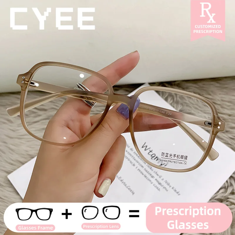 

CYEE New Vintage Anti Blue Light HD Progressive Lens Glasses Custom Prescription Optical Eyewear Photochromic Myopia Eyeglasses