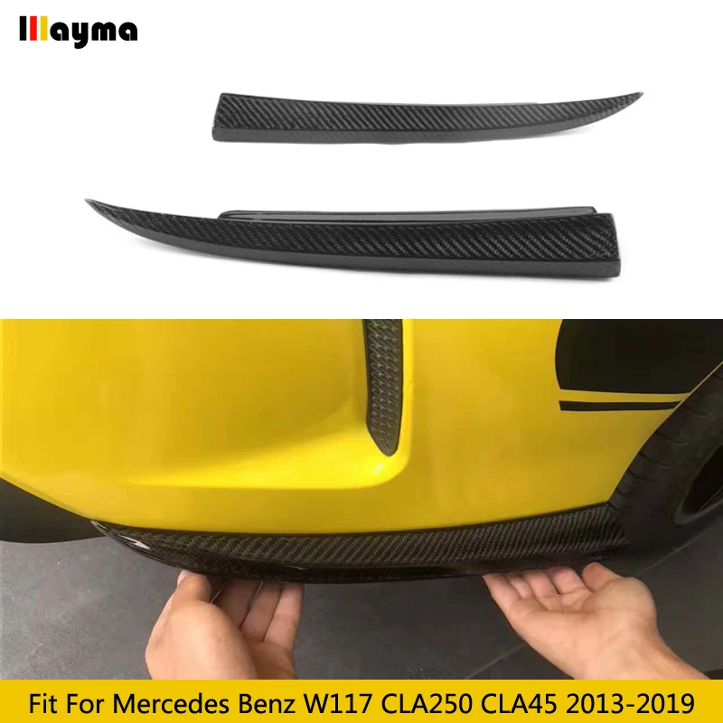 

Carbon Fiber Rear Bumper Add On Splitter Aero Apron Spoiler Fiber Glass FRP Side Wing For Benz CLA 2013 - 2019 CLA250 CLA45 W117