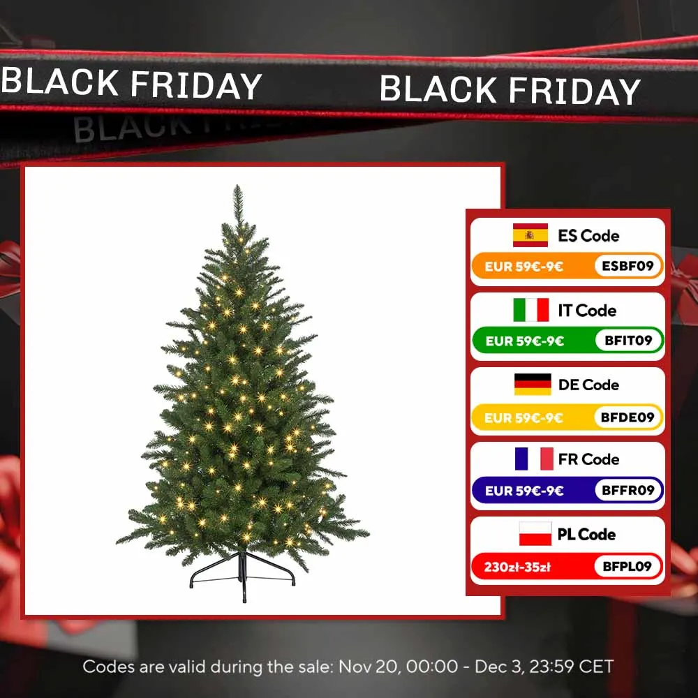 Homcom Kerstboom 150 cm met 220 Led-verlichting 588 Takken Groen