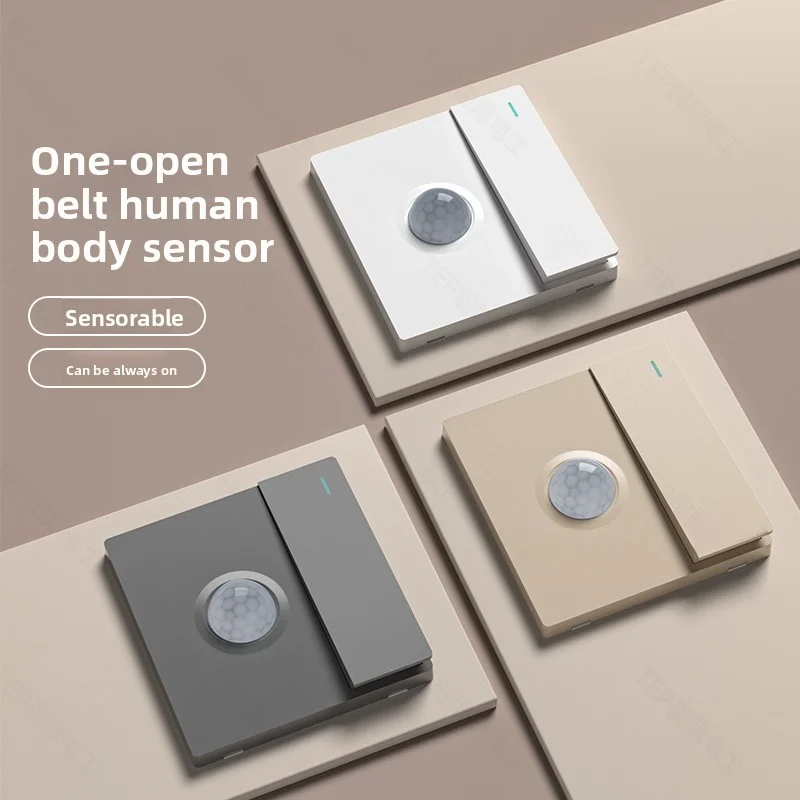 86 Type Sound And Light Control Switch Ultra-Thin Concealed Installation Corridor Intelligent Human Body Sensing Single Switch