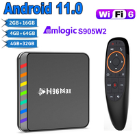 H96 Max W2 Smart TV BOX Android 11 S905W2 4GB 32GB 64GB 2.4/5G WIFI6 4K Google Set Top Box Media Player TVBox