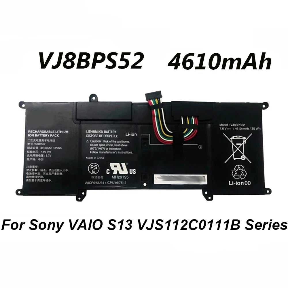 VJ8BPS52 7.6V 35Wh 4610mAh Laptop Battery For Sony VAIO S13 VJS112C0111B VJS112C0311S VJS132C0711B VJS132C0811S