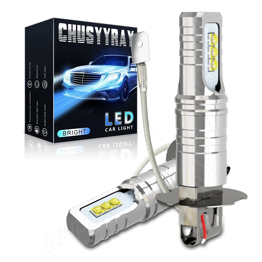 CHUSYYRAY 2PCS Car lights Super Bright LED Headlights High Low Beam Fog Light Bulb White 6000K Minisize Car accsesories