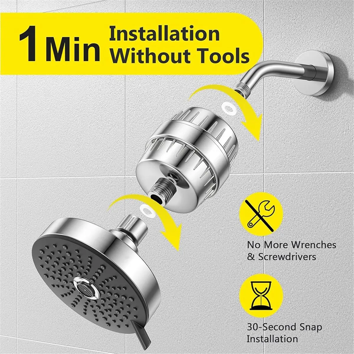 MALL 25+ Stage High Output Shower Filter for Shower Heads - Softens Water Filter Removes 99% of Impurities - Improves Skin