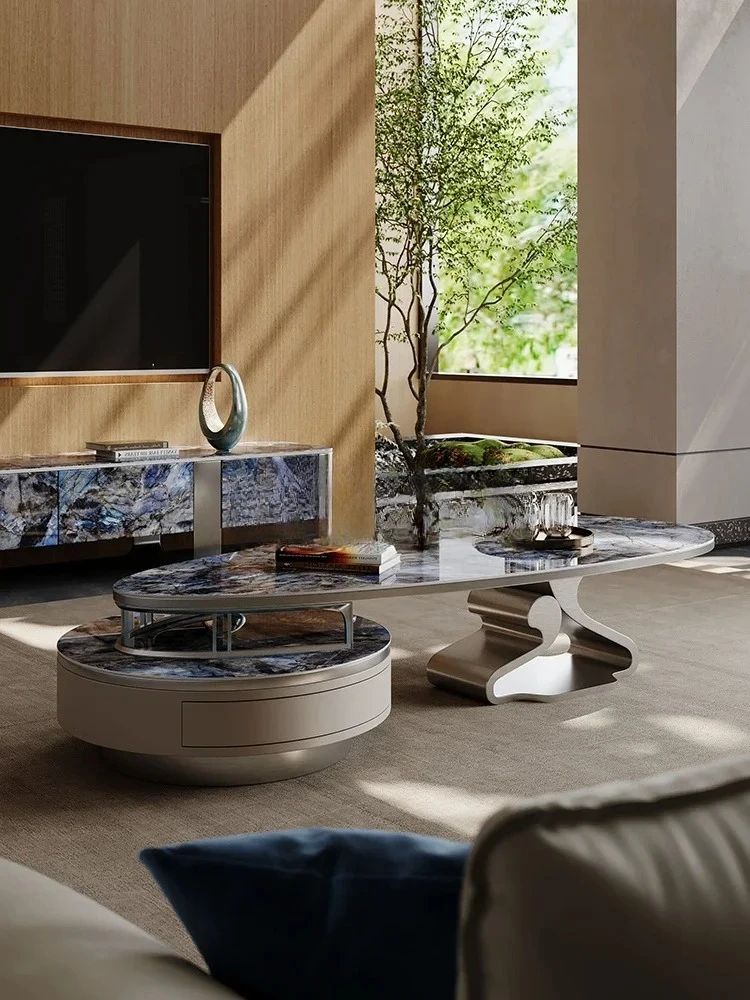 

ss CModern светлый роскошный мраморный журнальный столик из каменной плиты, высококачественный прямоугольный журнальный столик для гостиной