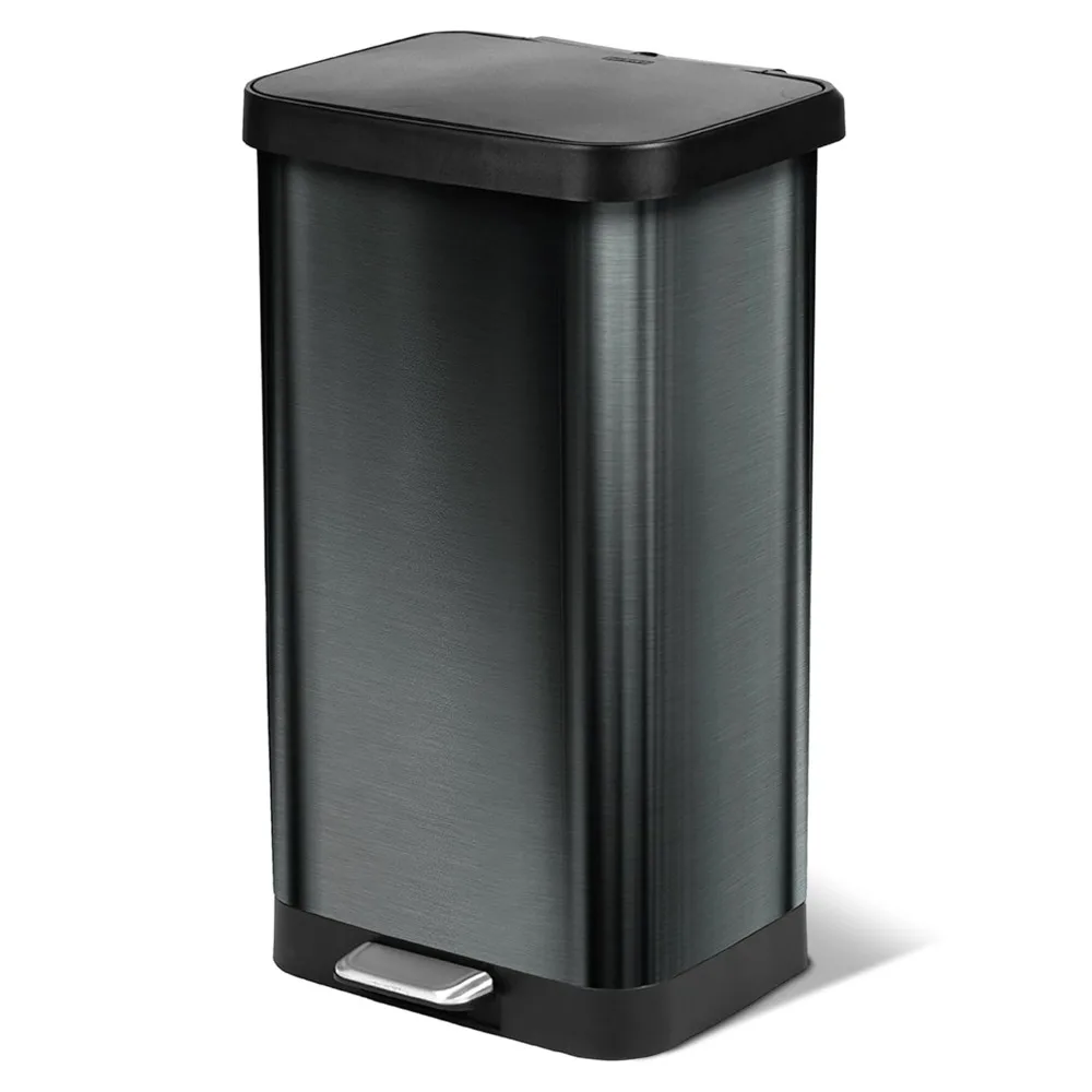 

Stainless Steel Step Trash Can, Large Metal Kitchen Garbage Bin with Soft Close Lid, 20 Gallon, Pewter - Indoor &, Customized
