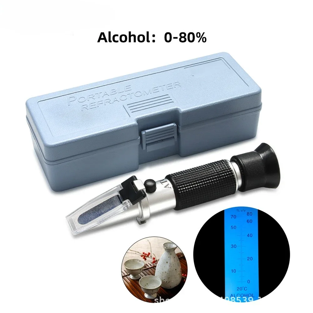 Refractometer Alcohol Tester Baijiu Alcohol Meter Alcohol Concentration 0-80% Refractometer