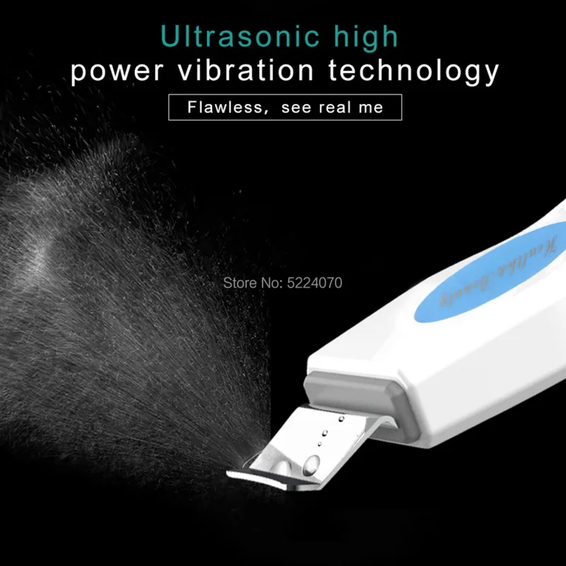 Professional Ultrasonic Facial Skin Scrubber ExfoliatorIon Deep Face Cleaning Peeling Skin Care Device for Beauty Salon and Home