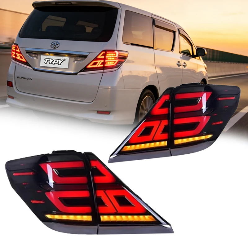 Full LED Taillights For Toyota Verllfire Alphard 2007-2013 Rear Tail Lights Accessories Sequential Turn Signal