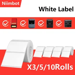 Niimbot Thermal Label Paper Sticker Roll White Self-adhesive Papers Oil-proof Tag For B21 B1 B3S Mini Portable Thermal Printer