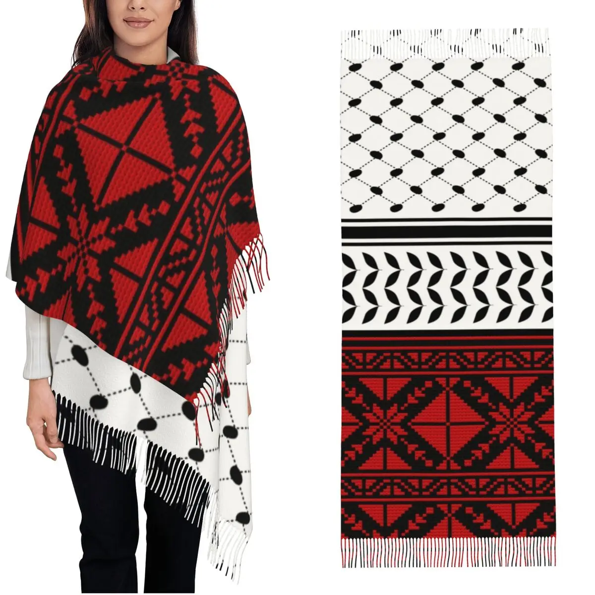 

Уличный шарф, осенняя Палестина, шаль Keffiyeh, накидки Tatreez, вышивка, принт, на заказ, Bufanda, женские роскошные платки на голову 2024, платки