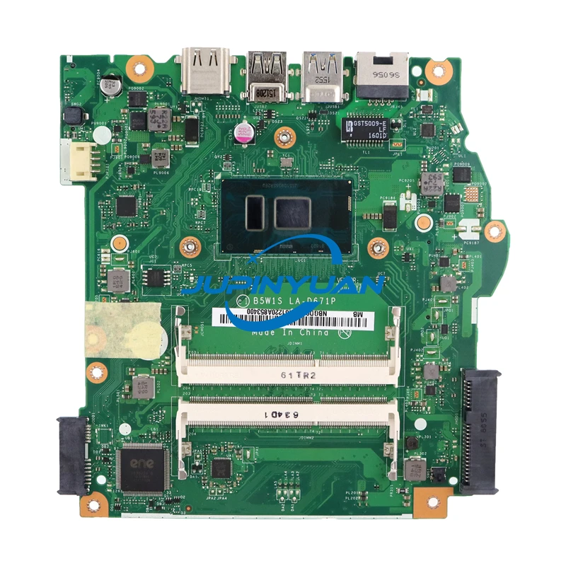 B5W1S LA-D671P For ACER Aspire ES1-572 Laptop Motherboard NBGD011001 With SR2EU i3-6006U DDR3 100% Fully Tested&High Quality