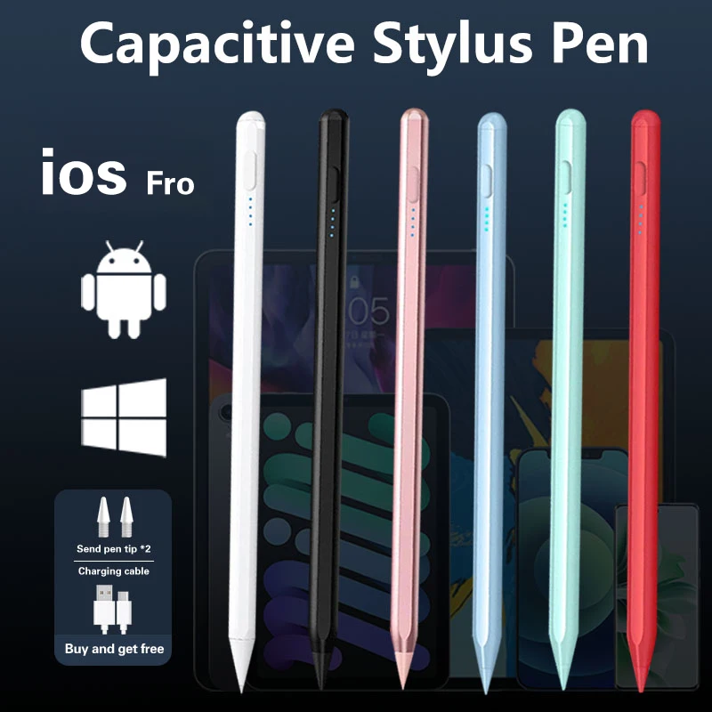 Universal Touch Pen for iOS Android, Long Battery Life Stylus with 2 Spare Nibs for Phone & Tablet