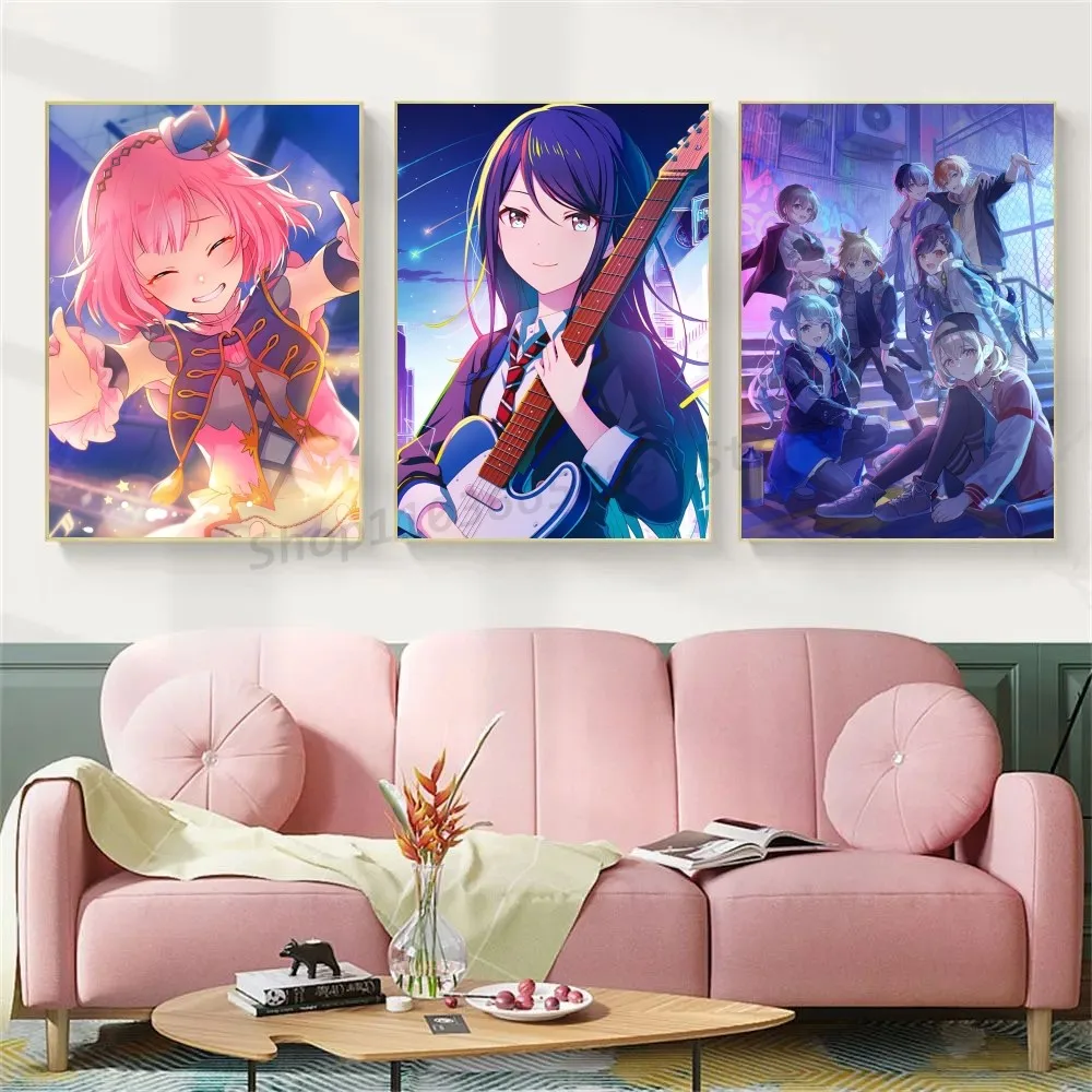 1pc Project S-Sekai Poster Self-adhesive Art Waterproof Paper Sticker Coffee House Bar Room Wall Decor