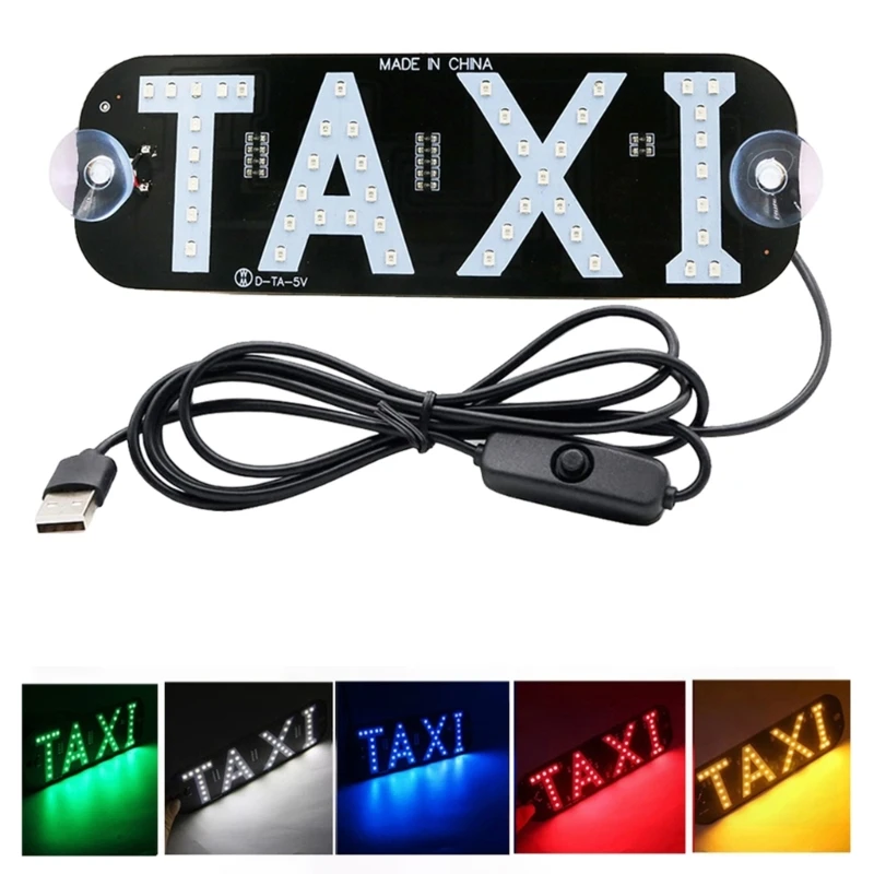 Taxi Sign LED Car Windscreen Cab Indicator Lamp 5V Taxi Guiding Lights Panel Accessories Warning Lights Energy Saving With USB