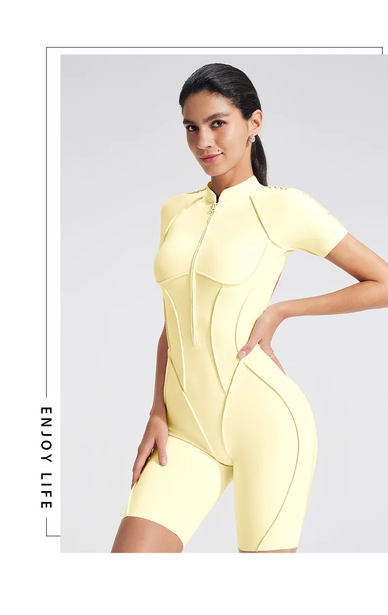 Sanding Yoga Jumpsuit Hollow-Out Back Beauty Tight-Fitting Fitness Clothing High-intensity Exercise Jumpsuit Girl
