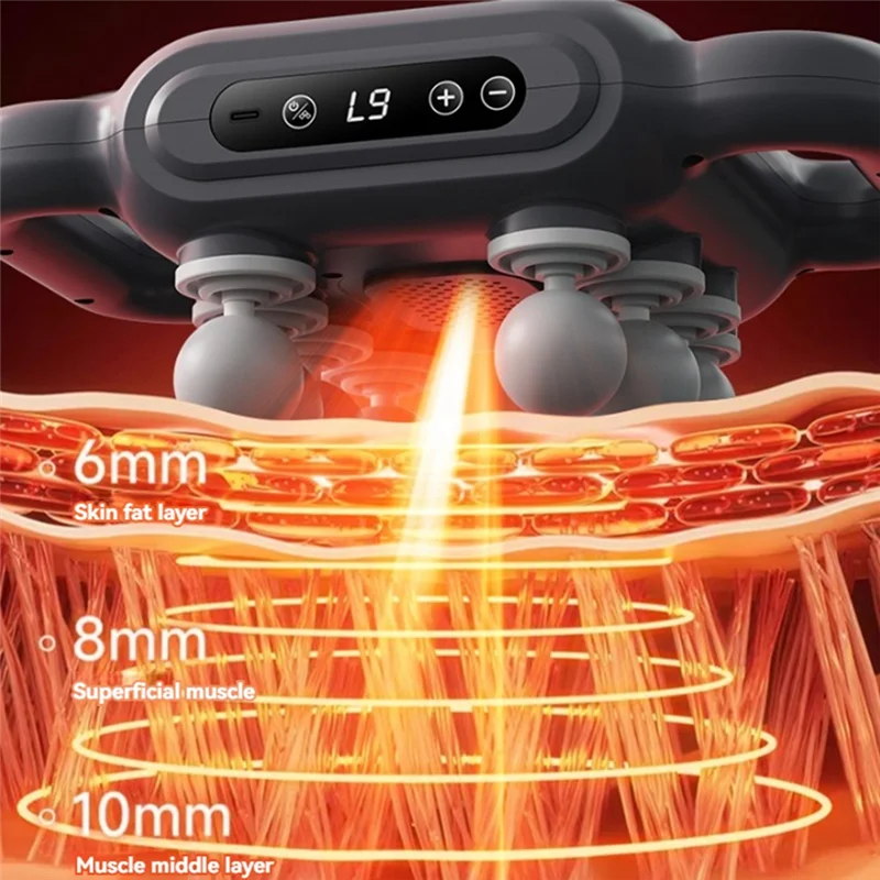 

AB08-Массажер для спины для облегчения боли в глубоких тканей со светодиодным экраном с 6 режимами и 9-скоростным массажером для ног, плеч B