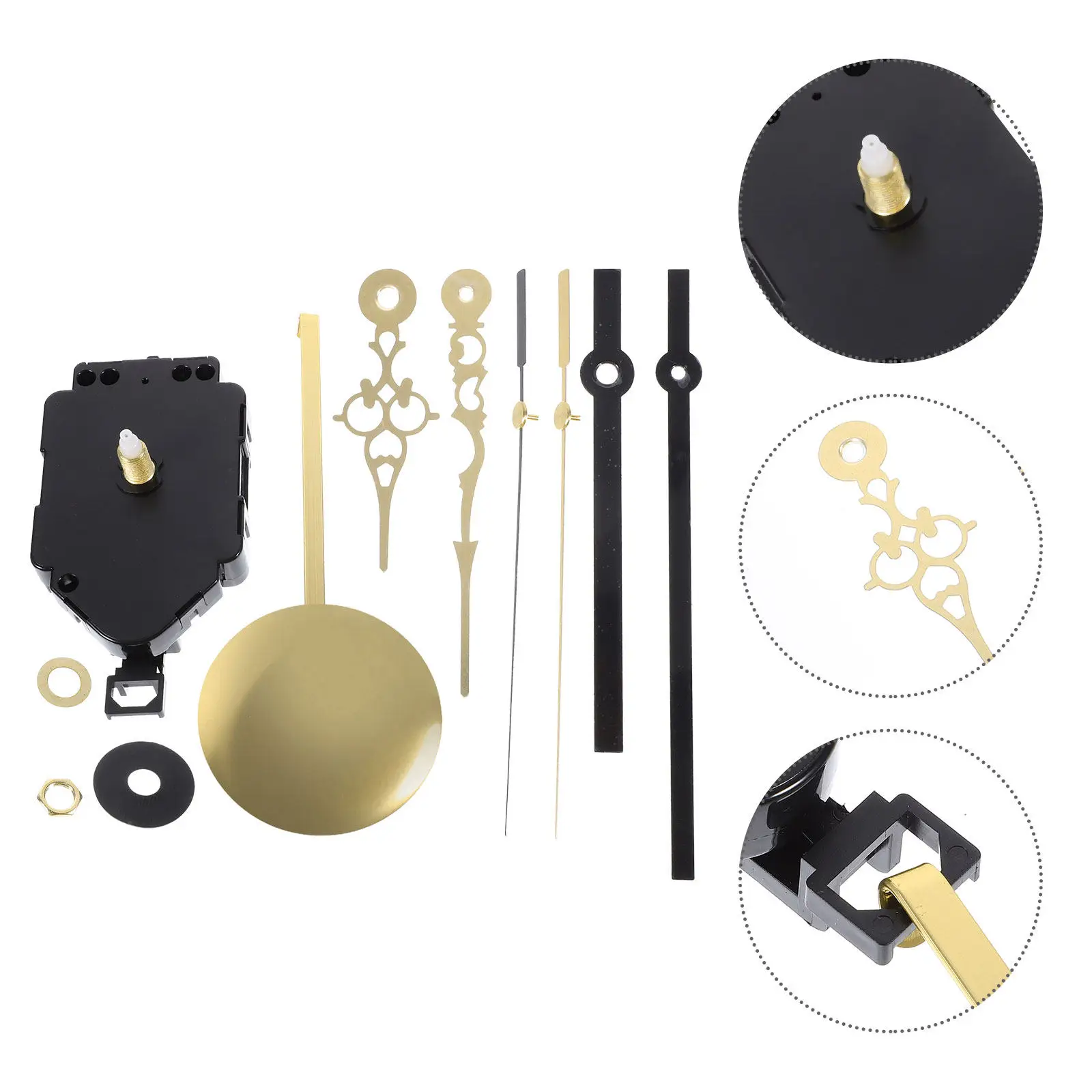 1Set Clock Movement Pendulum Metal DIY Clock Mechanism Kit Replacement Parts for Repairing Frameless Wall Clocks