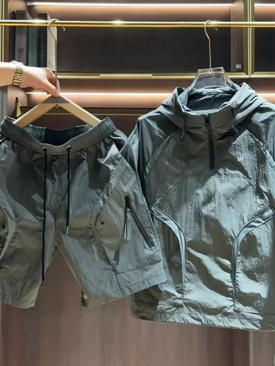 

Qui Dry Casual Sport Set Men's Loose Fit ort Sve T-irt And orts Two Piece Suit Summer Faionable Youth Wear